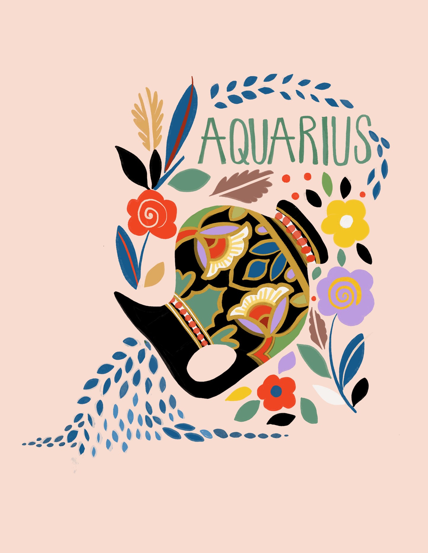 Aquarius Zodiac Greeting Card