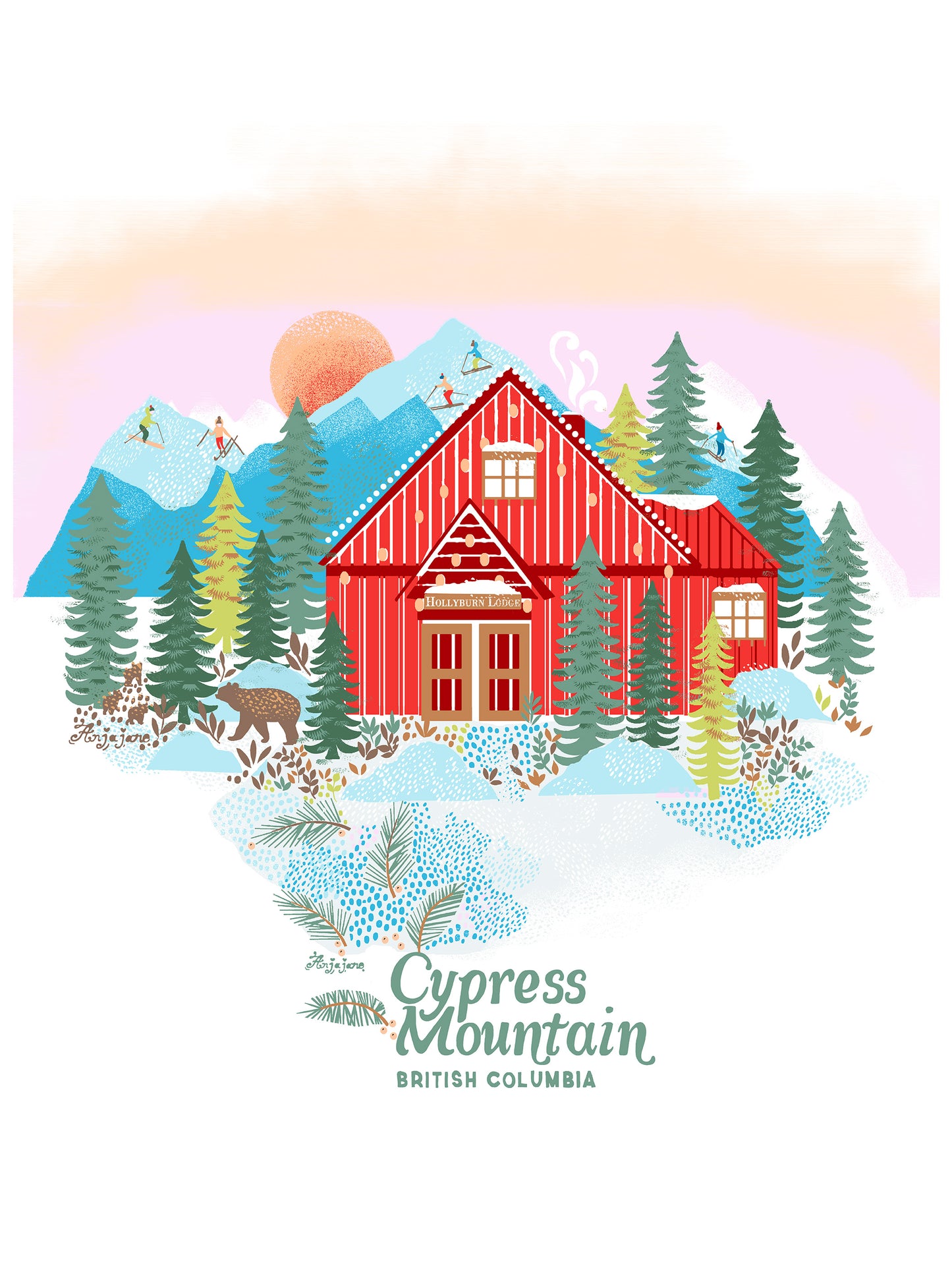 Cypress Mountain Art Print