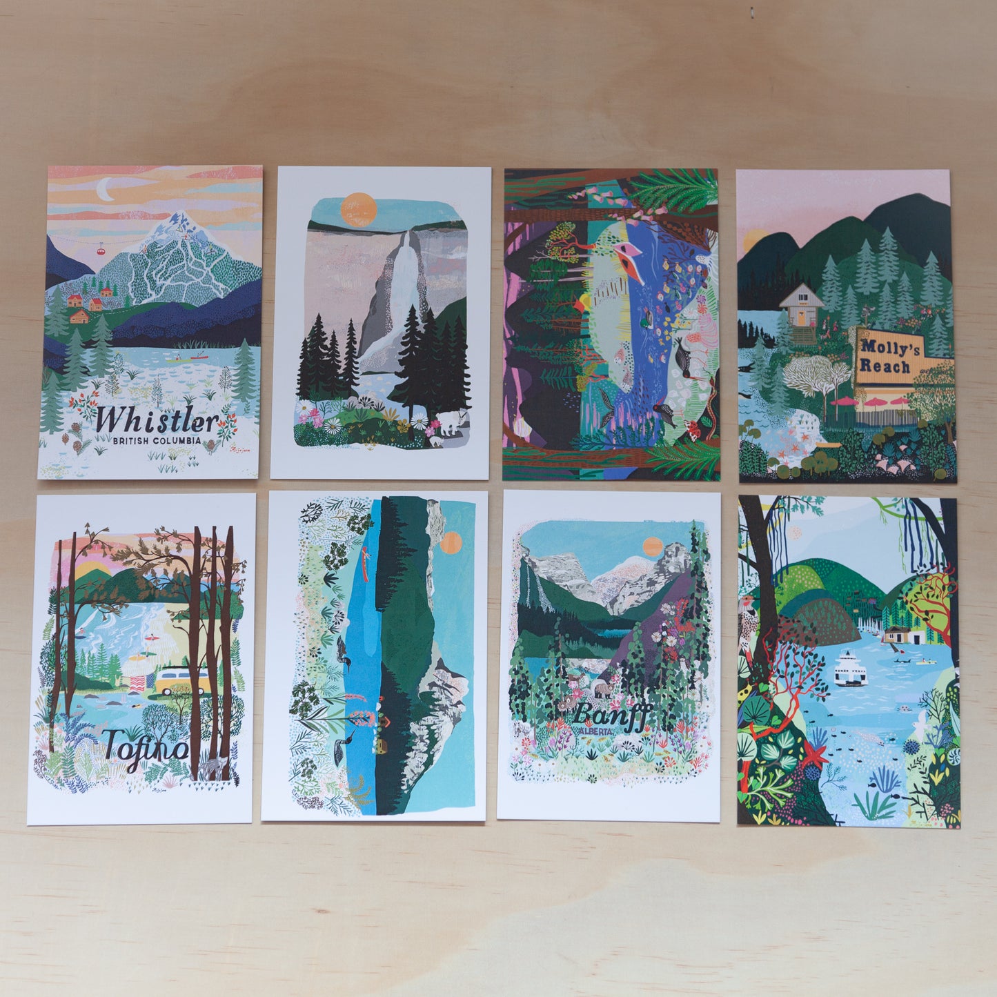 British Columbia pack of 8 postcards