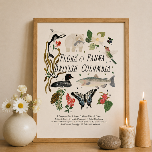 Flora & Fauna of British Columbia Art Print