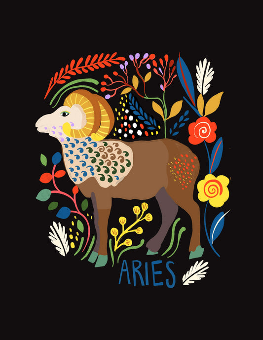 Aries Zodiac Greeting Card - R