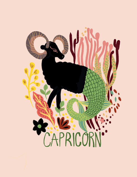 Capricorn Zodiac Greeting Card - R