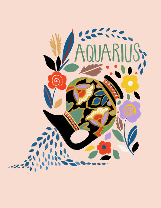 Aquarius Zodiac Greeting Card - R