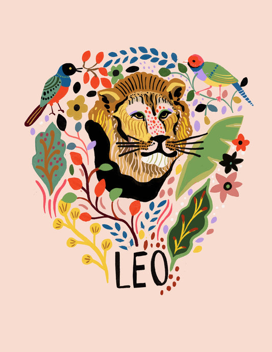 Leo Zodiac Greeting Card - R