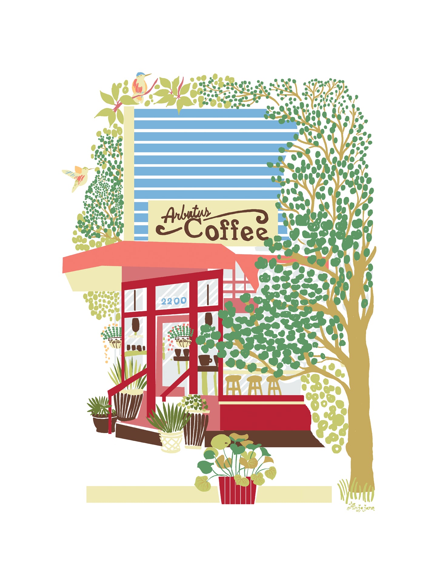 Arbutus Coffee Art Print