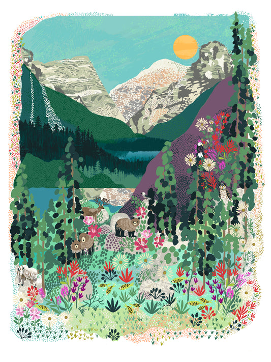 Banff Rocky Mountain Art Print - R