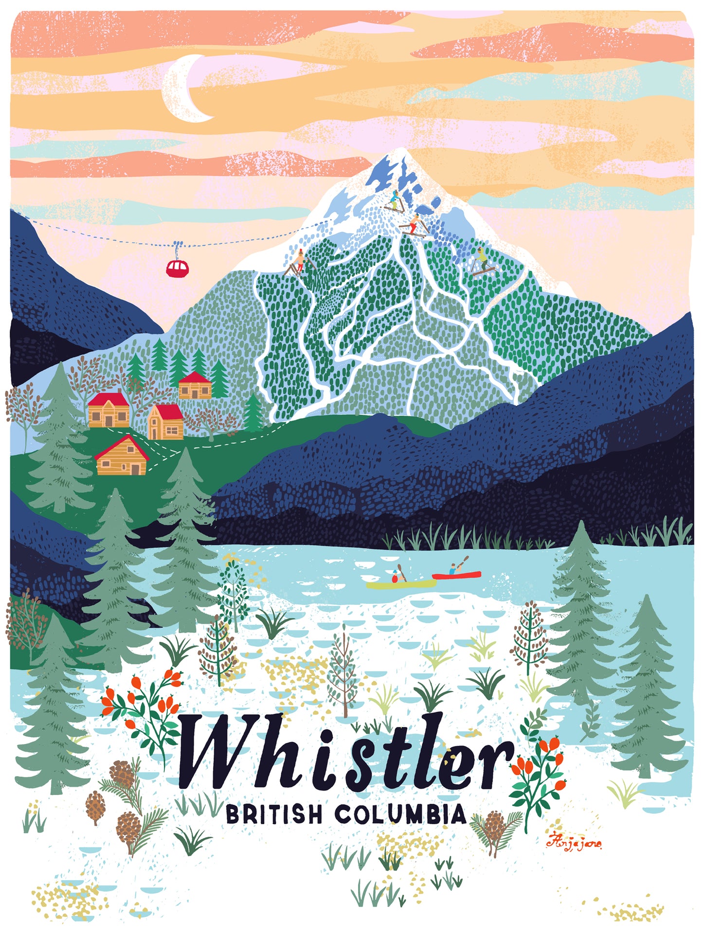 Ski and Surf Art Print Set